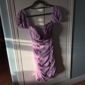 Purple ruffled glittery forever 21 dress size small